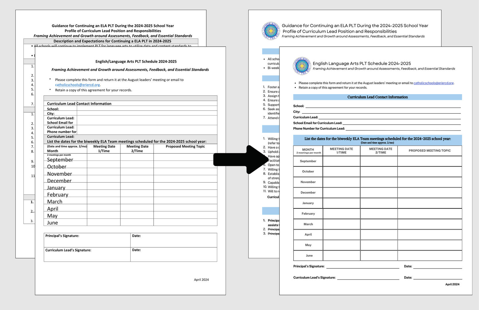 English Language Arts PLT Schedule